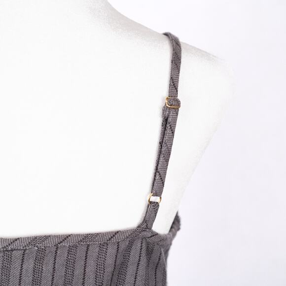 Natural Life Cotton-Linen Strappy Sundress SMALL Gray Casual Boho Earthy Granola - Picture 5 of 9